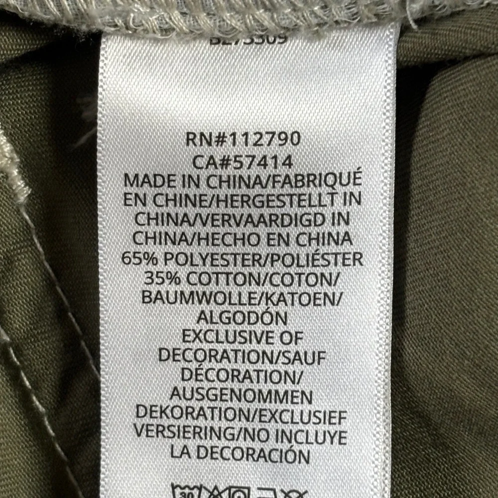 True Religion Mens Cargo Pants Olive Green White Contrast Stitch Size 34 NWT